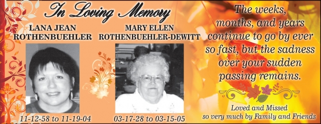In Loving Memory, Obituaries, WI