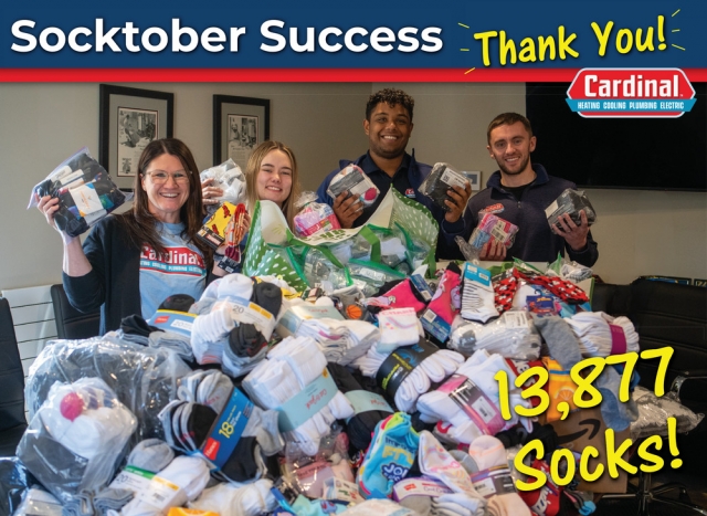 Socktober Success, Cardinal Heating & Air Conditioning, Sun Prairie, WI