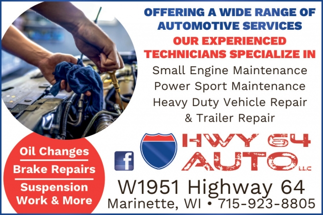 Small Engine Maintenance, Hwy 64 Auto LLC, Marinette, WI
