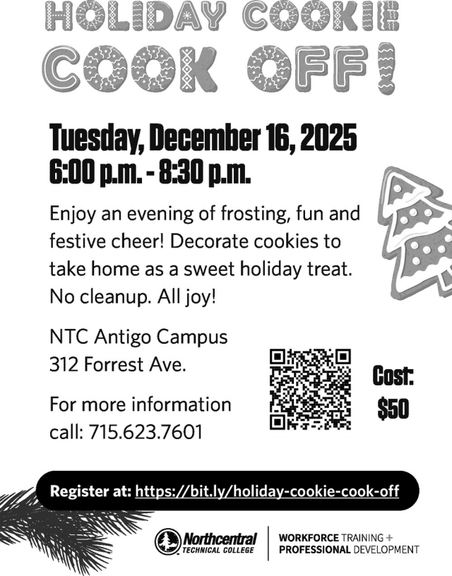 Holiday Cookie Cook OFF!, NorthCentral Technical College - Antigo, Antigo, WI