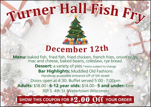 Fish Fry, Turner Hall, Watertown, WI