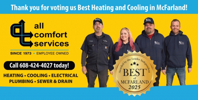 Voe Us Best of Mcfarland!, All Comfort Services, Madison, WI