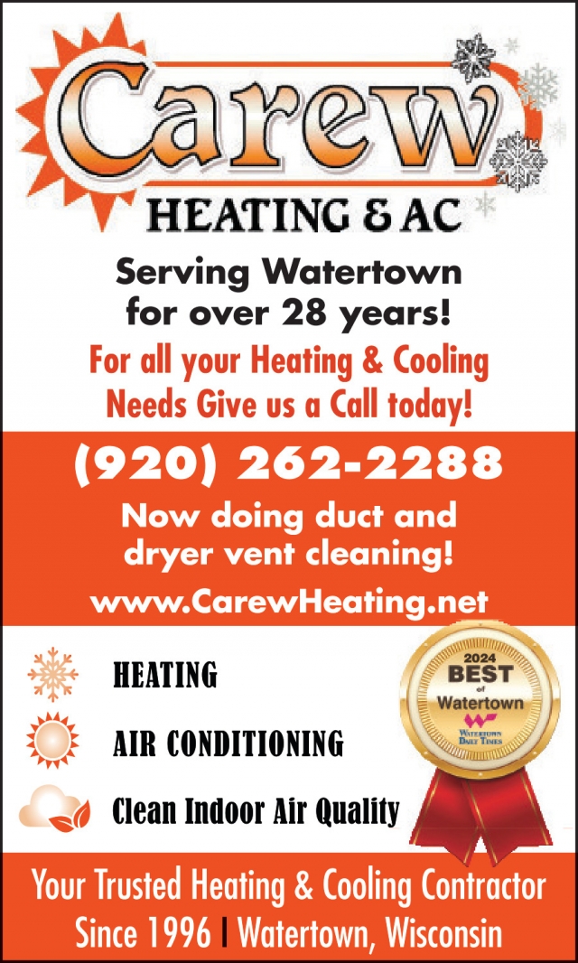For All Your Heating & Cooling Needs Give Us a Call Today!, Carew Heating & AC, Inc., Watertown, WI