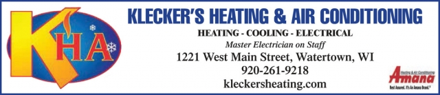 Heating, Cooling & Electrical, Klecker's Heating & Air Conditioning, Watertown, WI