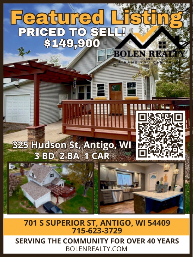 Featured Lisitng, Bolen Realty, Antigo, WI