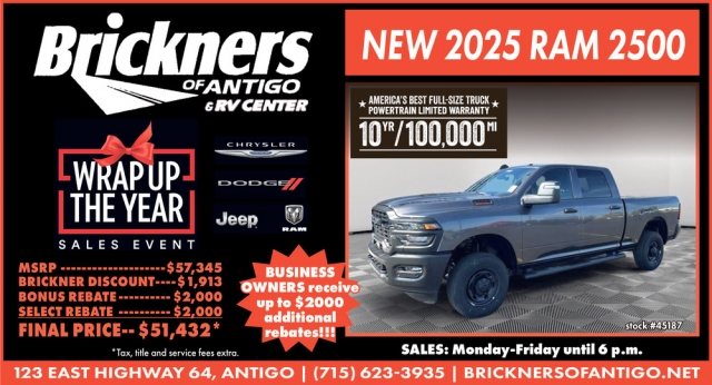 Wrap up The Year Sales Event, Brickners of Antigo, Antigo, WI