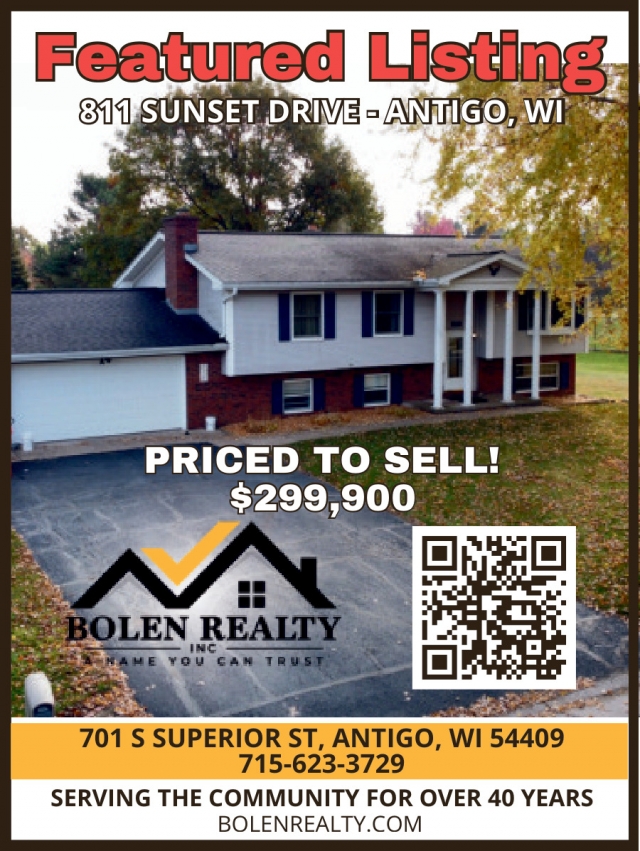 Featured Lisitng, Bolen Realty, Antigo, WI