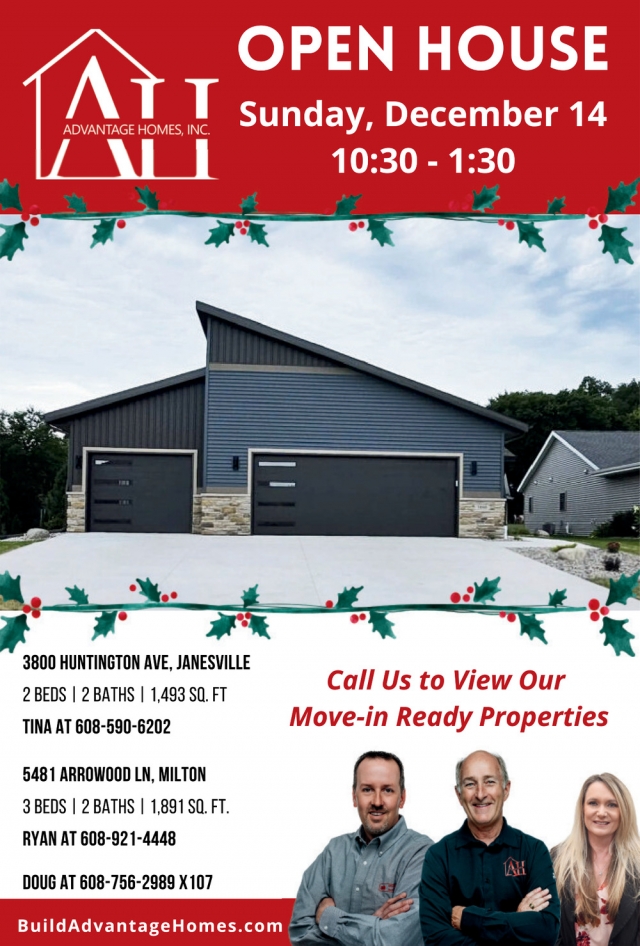 Open House!, Advantage Homes Inc., Janesville, WI