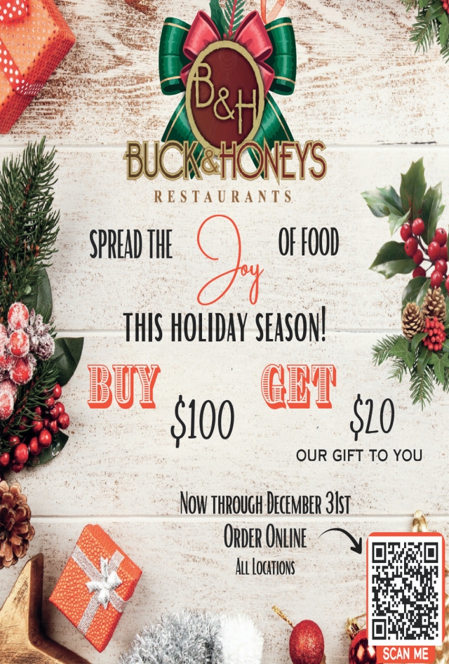 Spread the Joy of Food This Holiday Season!, Buck & Honey's Restaurant, Mount Horeb, WI