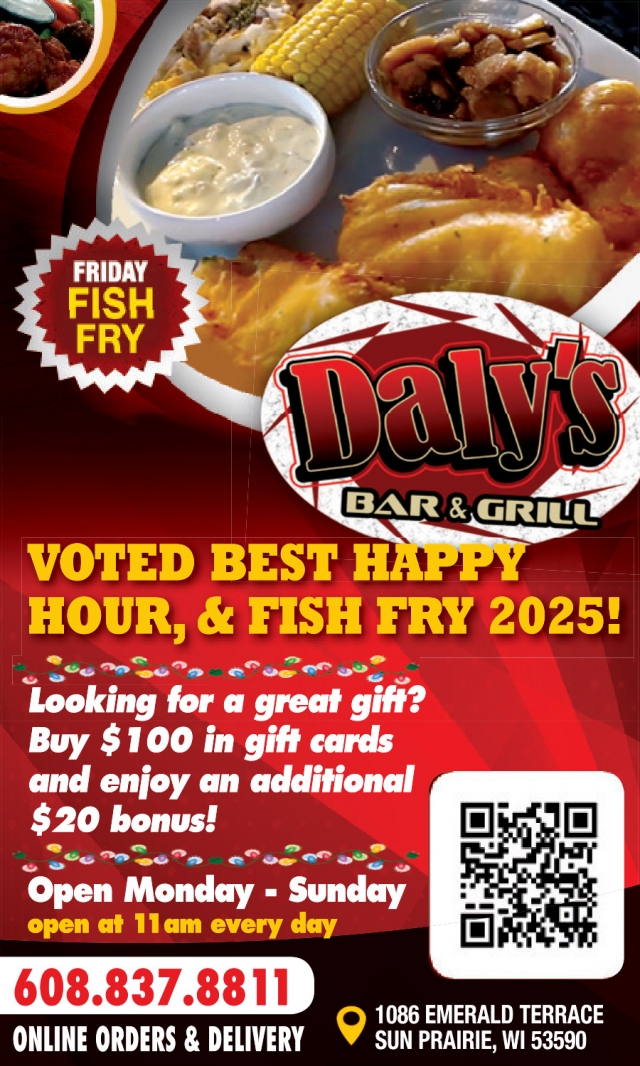 Friday Fish Fry, Daly's Bar & Grill, Sun Prairie, WI