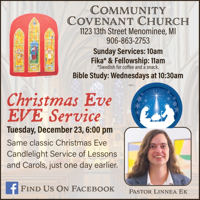 Christmas Eve Service, Community Covenant Church, Menominee, MI