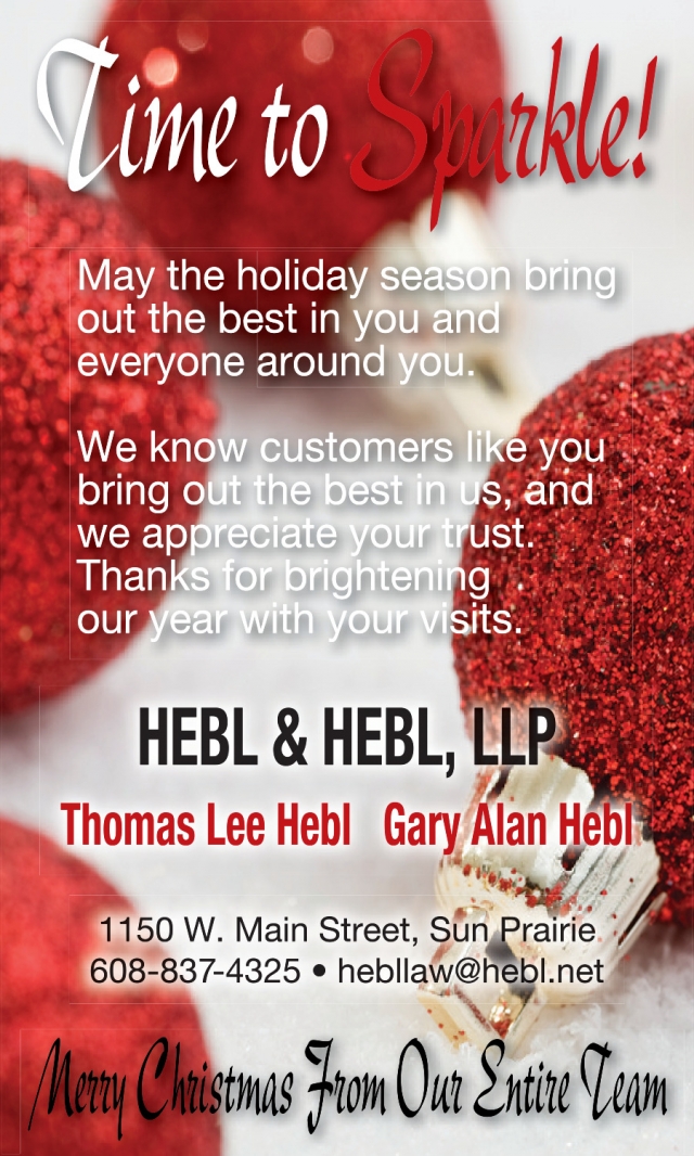 Time to Sparkle!, Hebl & Hebl LLP, Sun Prairie, WI