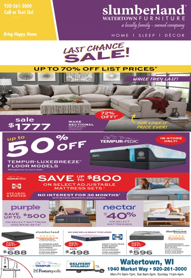 Last Chance Sale!, Slumberland Furniture - Watertown, Watertown, WI
