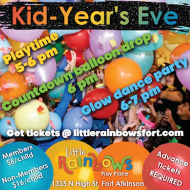Kid-Year's Eve, Little Rainbows Play Place, LLC, Fort Atkinson, WI