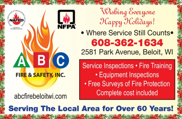 Wishing Everyone Happy Holidays!, ABC Fire & Safety, Inc., Beloit, WI
