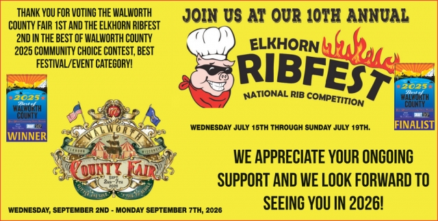 We Appreciate Your Ongoing Support and We Look Forward to Seeing You in 2026!, Walworth County Fair