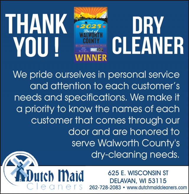 Dry Cleaner, Dutch Maid Cleaners, Delavan, WI