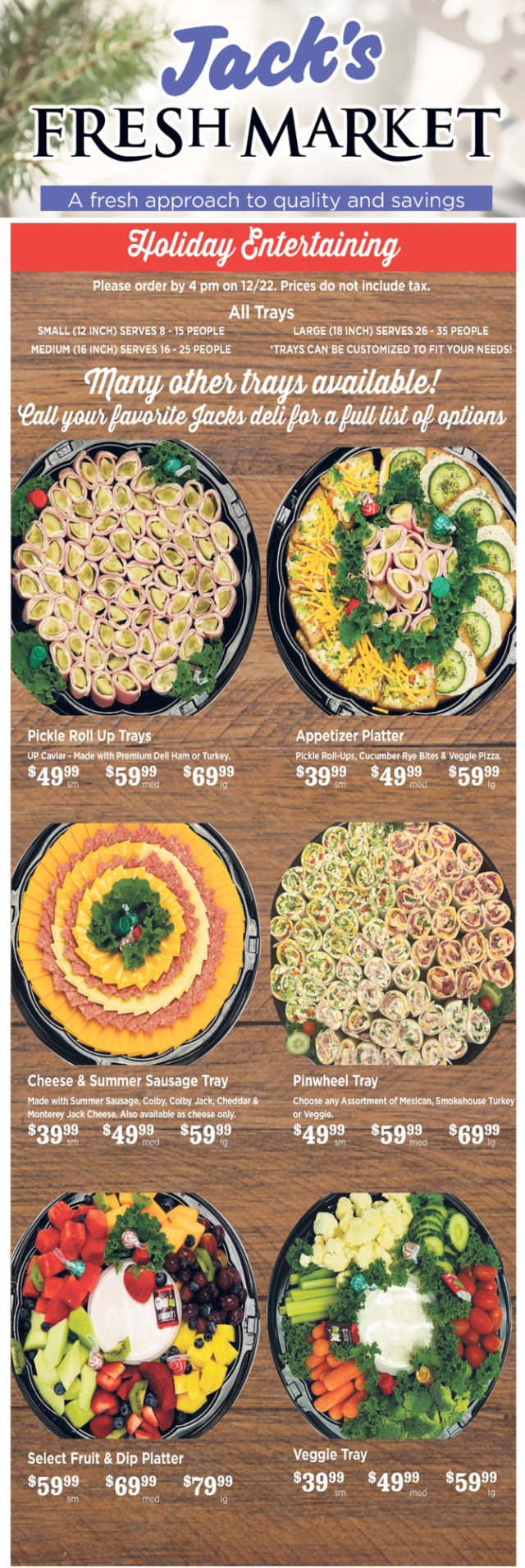 Holiday Entertaining, Jack's Fresh Market, Menominee, MI