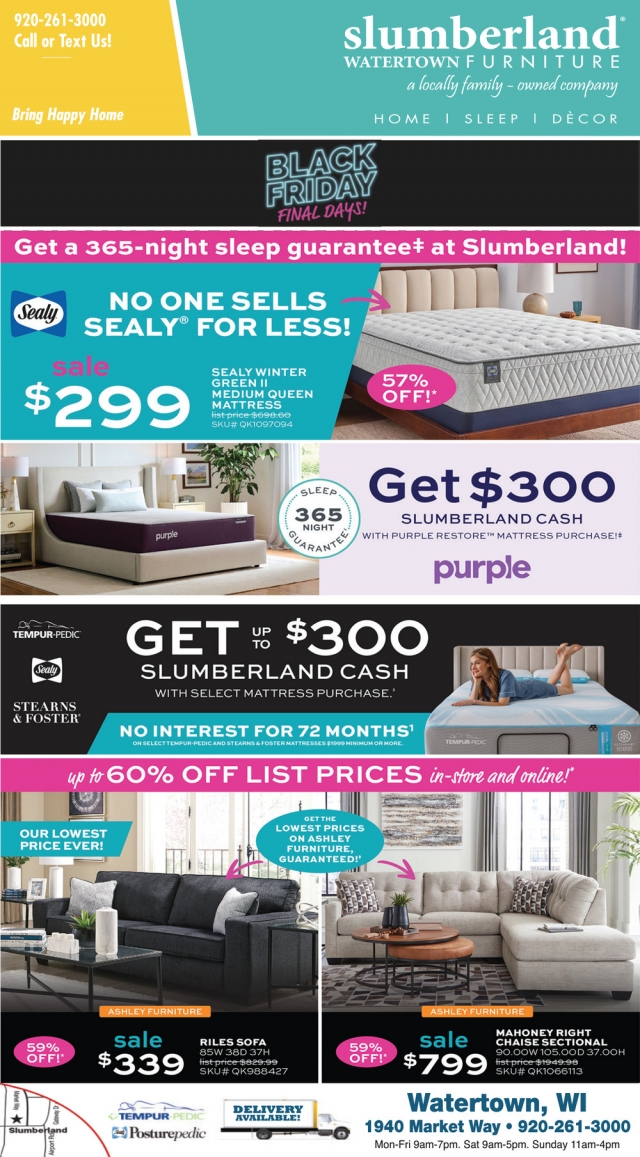 Black Friday Finals Days!, Slumberland Furniture - Watertown, Watertown, WI