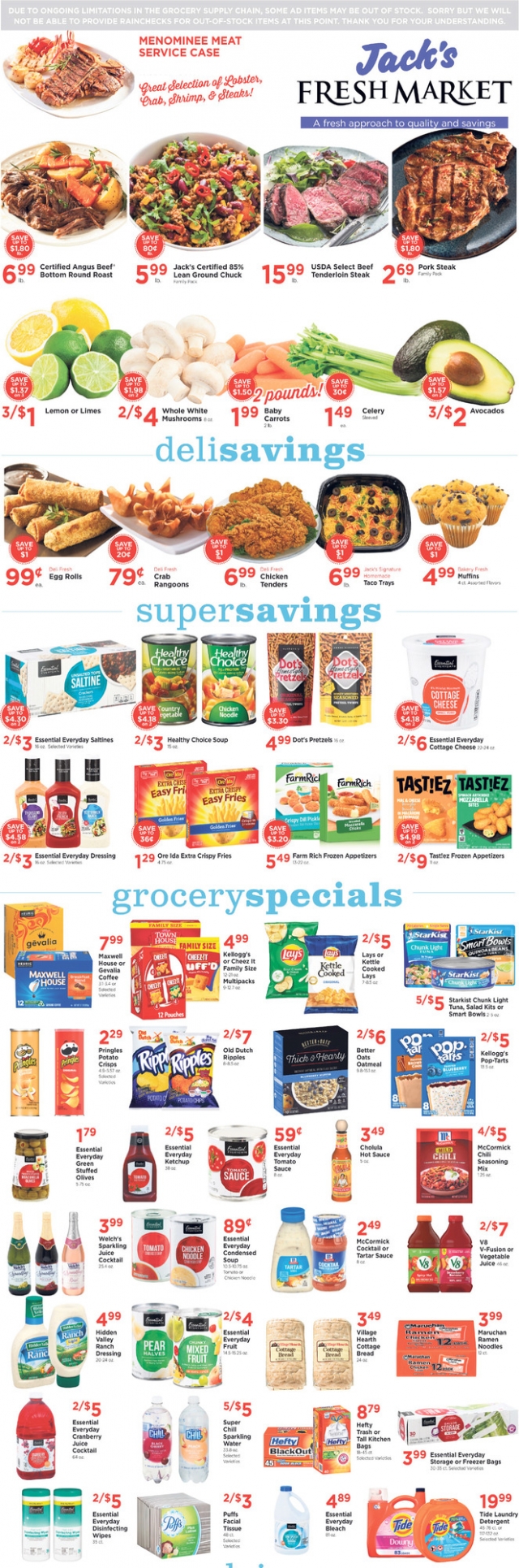 Deli Savings, Jack's Fresh Market, Menominee, MI