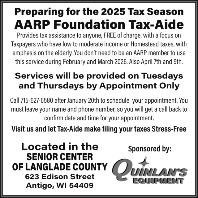 Preparing for The 2025 Tax Season, Quinlan's Equipment, Inc., Antigo, WI