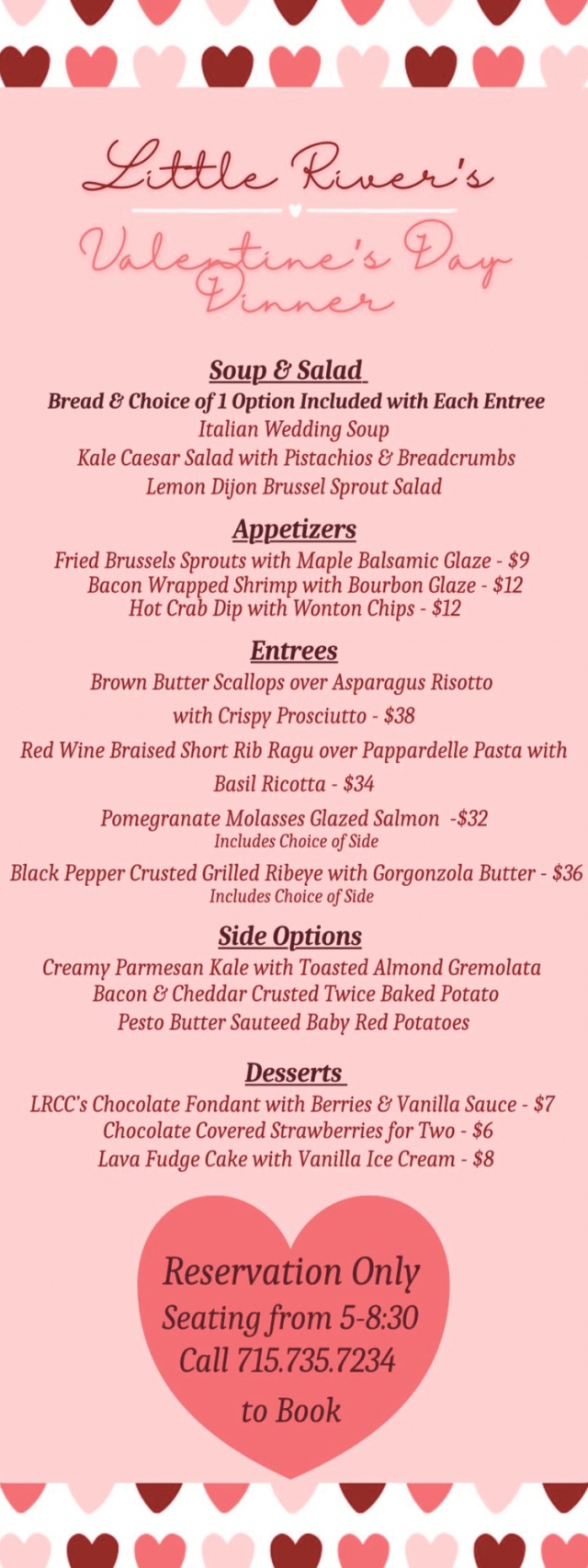 Valentine's Day Dinner, Little River's Valentine's Day Diner