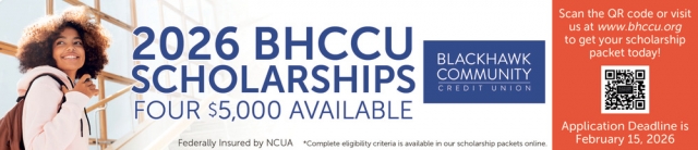 2026 BHCCU Scholarships, Blackhawk Community Credit Union, Stoughton, WI