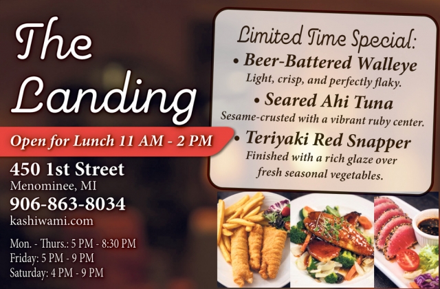 Limited Time Special, The Landing Restaurant, Menominee, MI