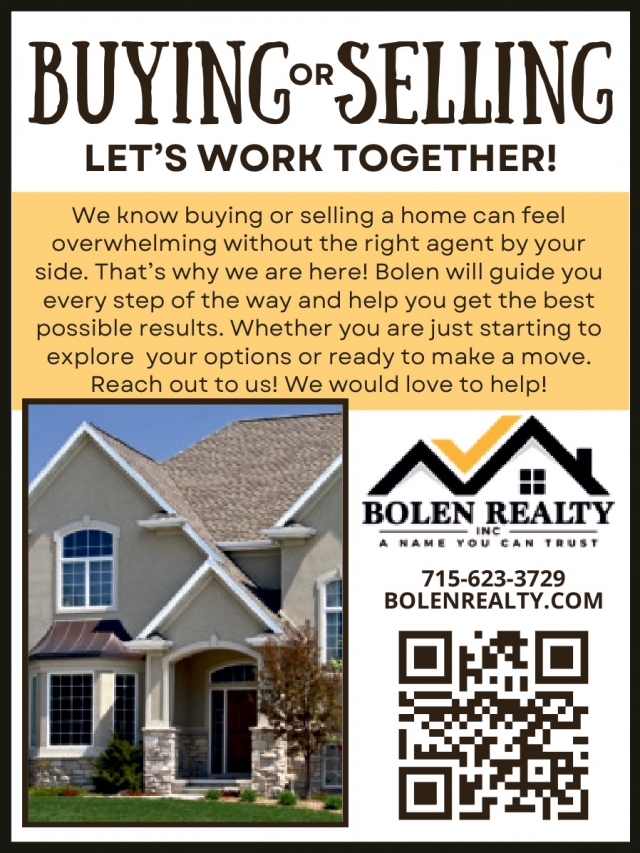 Buying or Selling Let's Work Together!, Bolen Realty, Antigo, WI