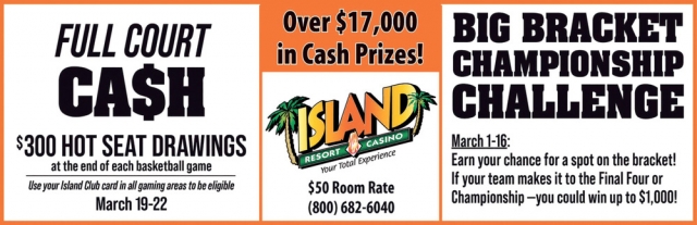 Full Court Cash, Island Resort & Casino, Harris, MI