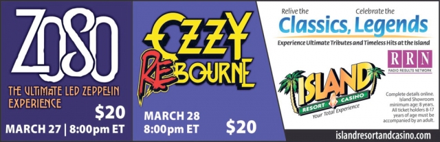 Zoso the Ultimate Led Zeppelin Experience, Island Resort & Casino, Harris, MI