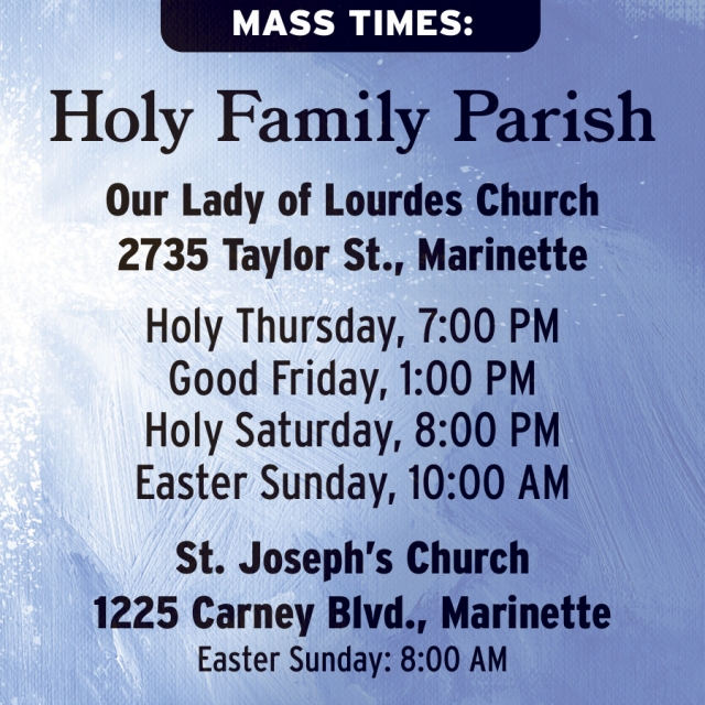 Mass Times, Our Lady of Lourdes Church - St. Joseph's Church