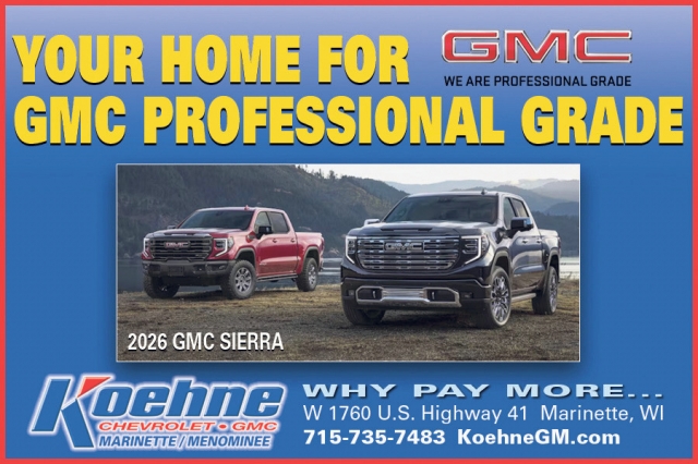 Your Home for GMC Professional Grade, Koehne Chevrolet GMC, Marinette, WI