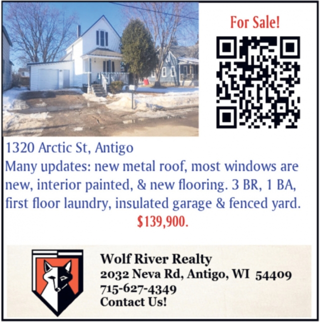 For Sale!, Wolf River Realty, Antigo, WI