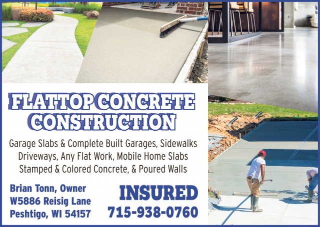 Garage Slabs & Complete Built Garages, Flattop Concrete Construction
