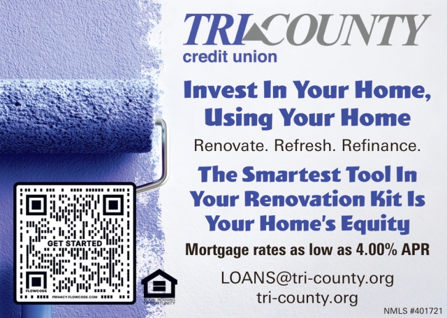 Mortgage Rates as Low as 4.00% APR, Tri-County Credit Union