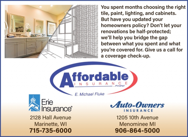 Insurance Services, Affordable Insurance - E. Michael Fluke, Marinette, WI