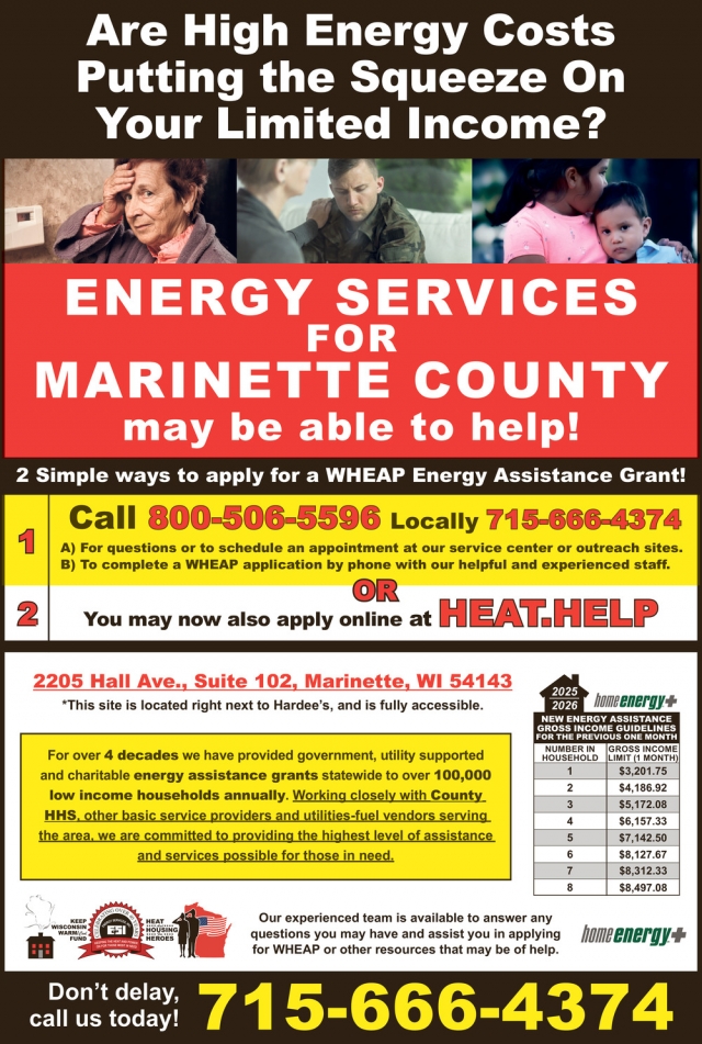 Are High Energy Costs Putting the Squeeze on Your Limited Income?, Energy Services, Inc., Fort Atkinson, WI