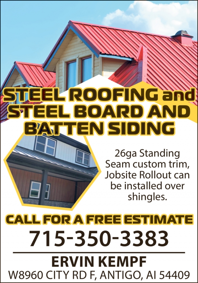 Steel Roofing, Ervin Kempf, Antigo, WI