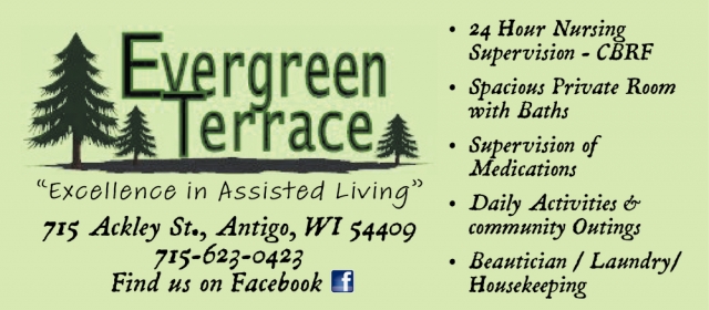 24 Hour Nursing Supervision, Evergreen Terrace, Antigo, WI