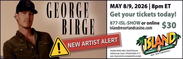 New Artist Alert, Island Resort & Casino, Harris, MI