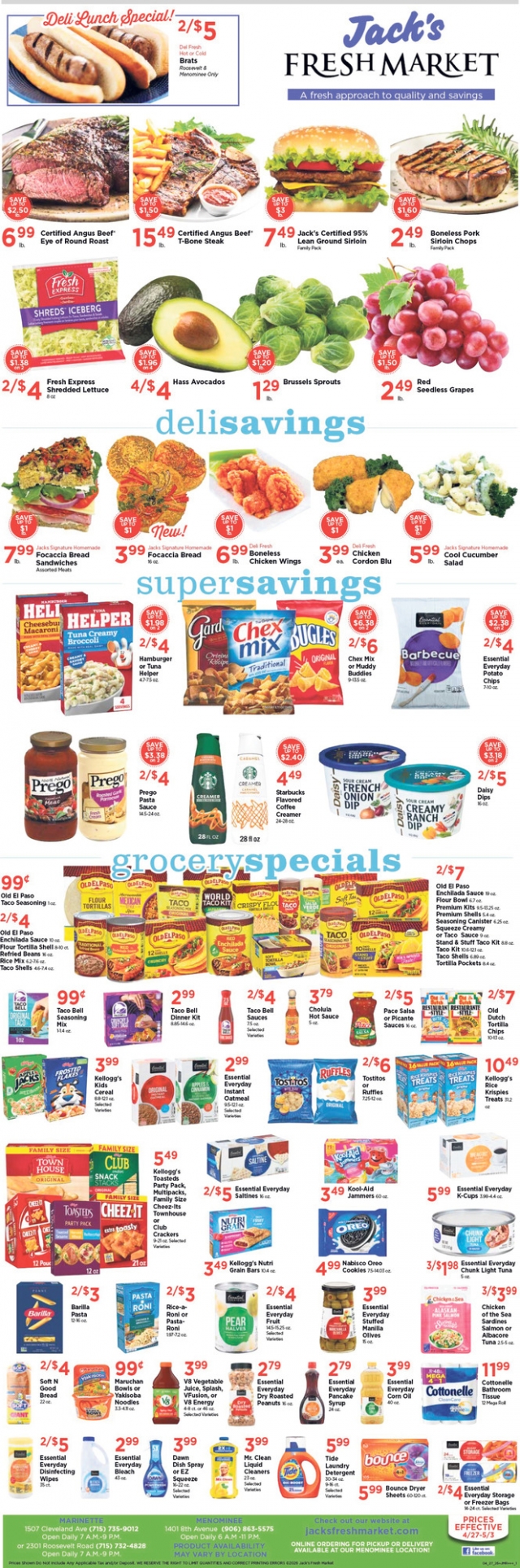 Deli Savings, Jack's Fresh Market, Menominee, MI