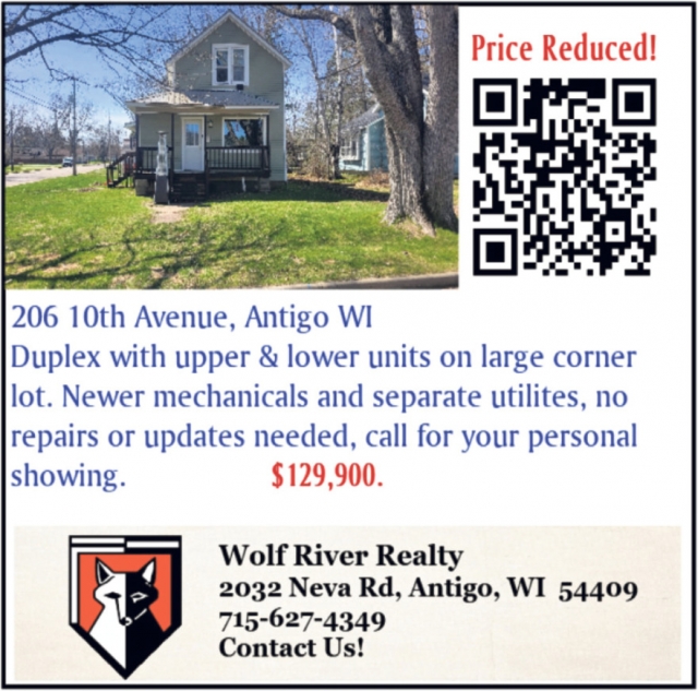 Home for Sale, Wolf River Realty, Antigo, WI