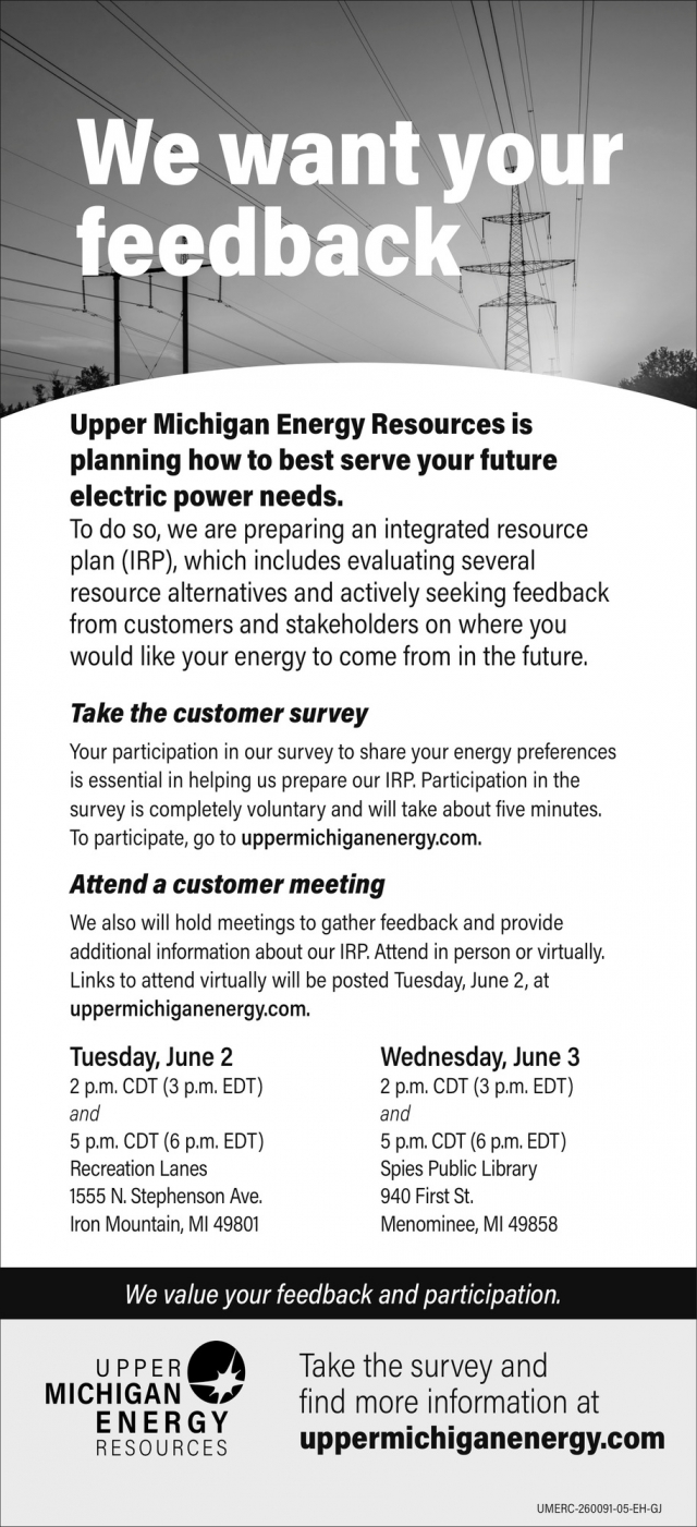 Energy Resources, Upper Michigan Energy Resources