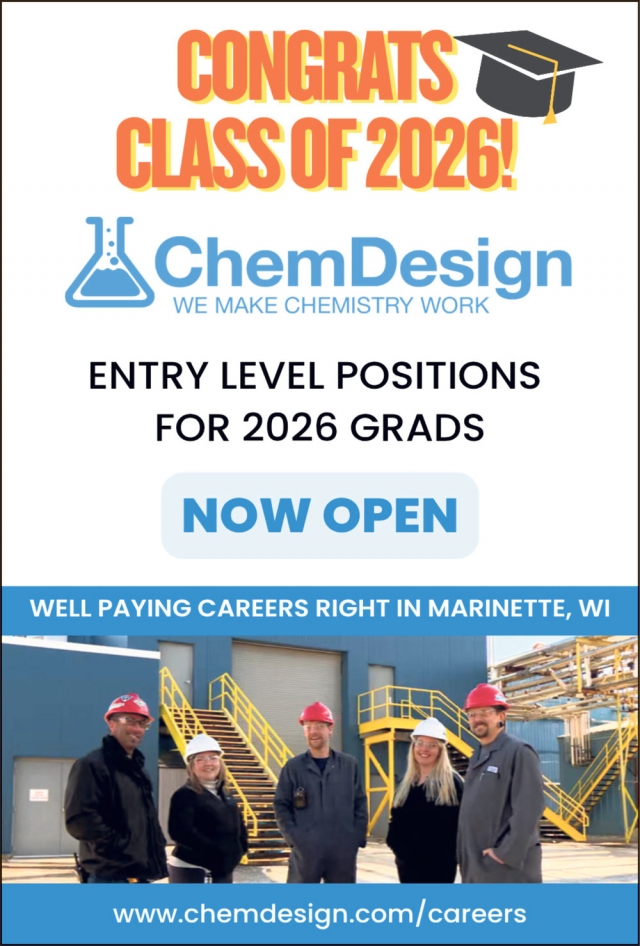 Entry Level Positions, Chemdesign Products, Marinette, WI