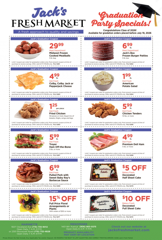 A Fresh Approach to Quality and Savings, Jack's Fresh Market, Menominee, MI