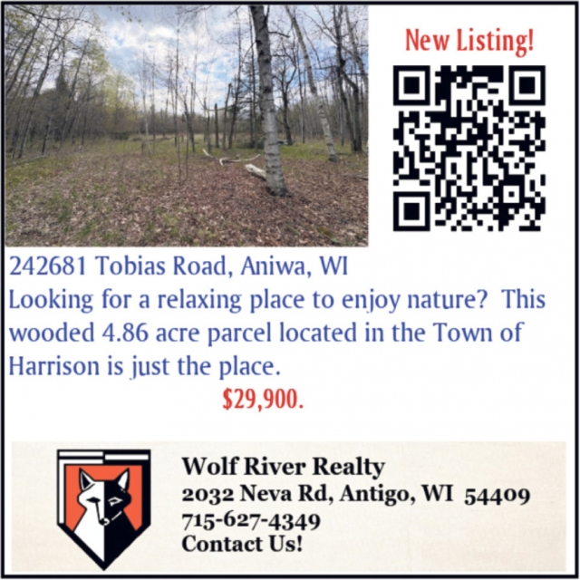 New Listing!, Wolf River Realty, Antigo, WI