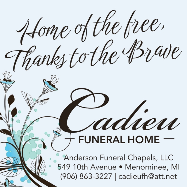 Funeral Services, Cadieu Funeral Home, Menominee, MI