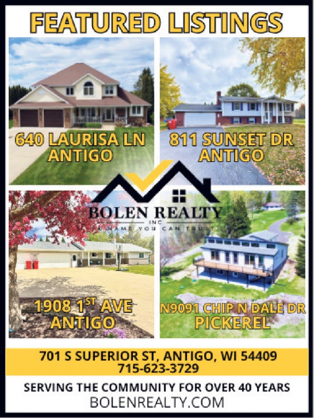 Featured Listings, Bolen Realty, Antigo, WI