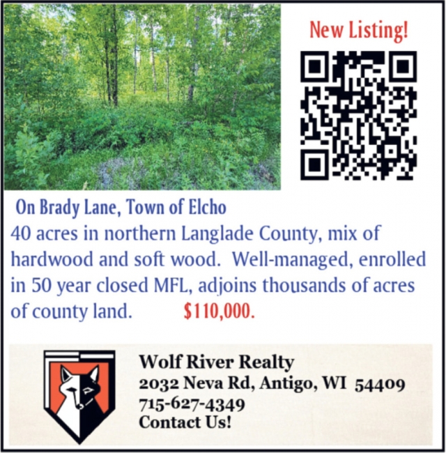 New Listing!, Wolf River Realty, Antigo, WI